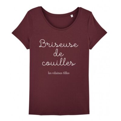 Tee-shirt col rond Briseuse de couilles bio-Bordeaux