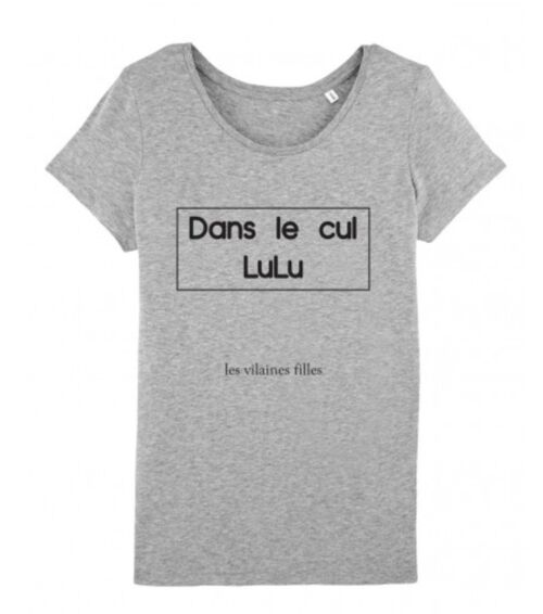 Tee-shirt col rond Dans le cul Lulu bio-Gris chiné