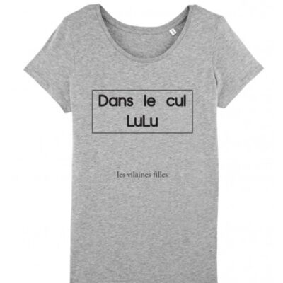 Tee-shirt col rond Dans le cul Lulu bio-Gris chiné