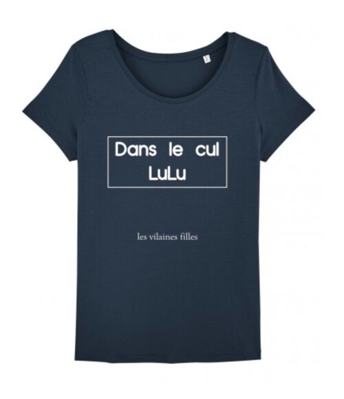 Tee-shirt col rond Dans le cul Lulu bio-Bleu marine