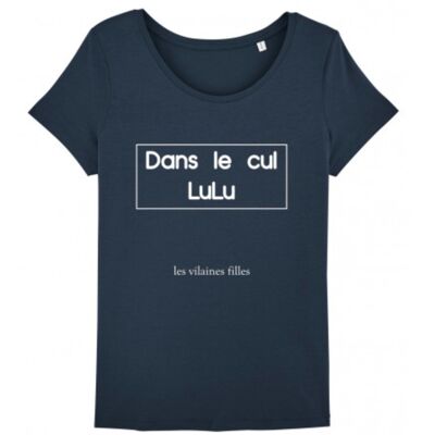 Tee-shirt col rond Dans le cul Lulu bio-Bleu marine