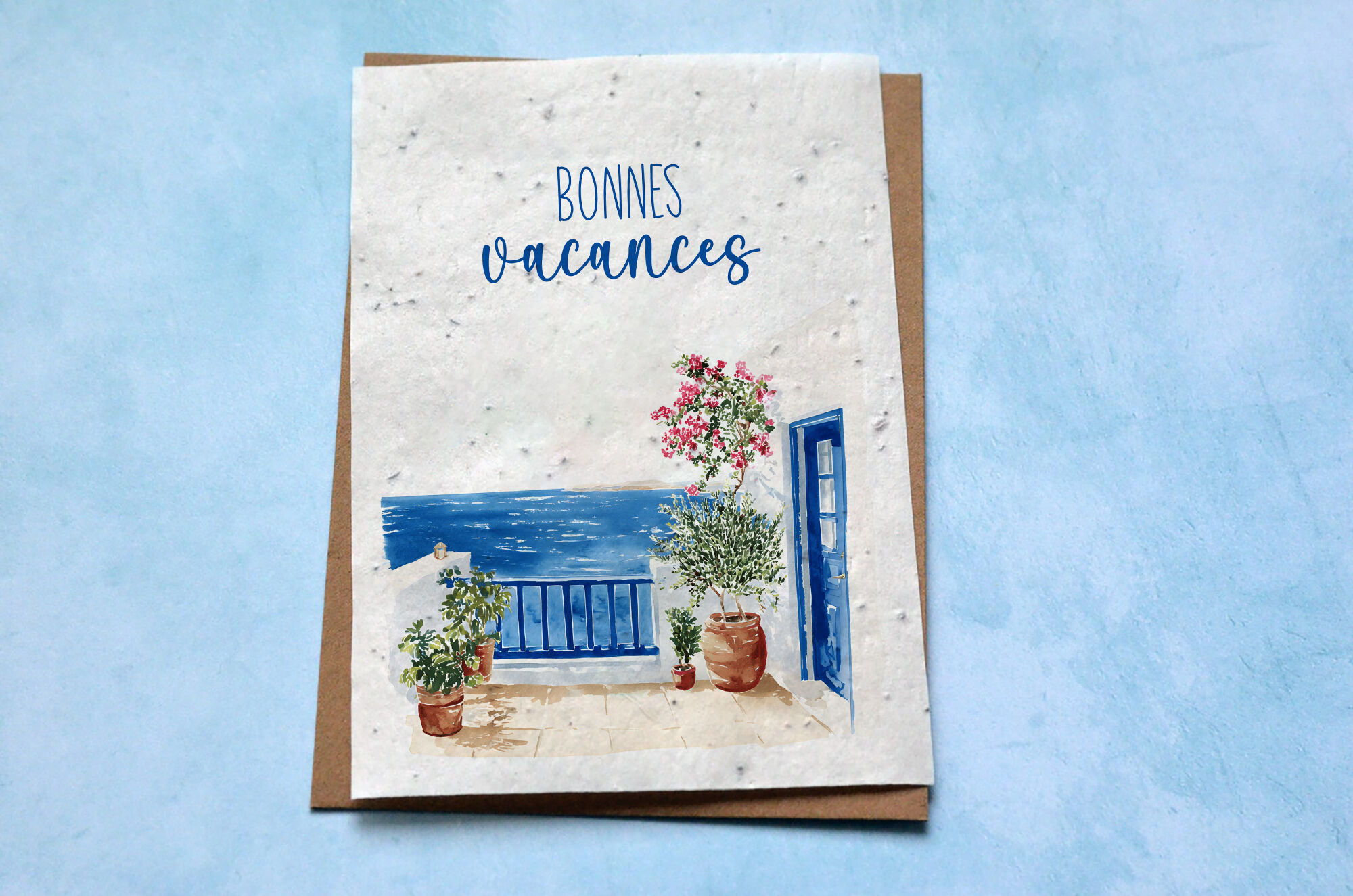 Plantable card Happy Holidays Mediterranean