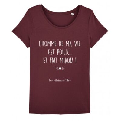 T-shirt girocollo L'uomo organico della mia vita-Bordeaux