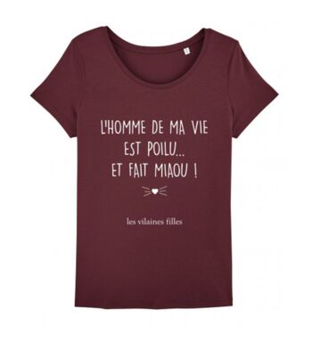 Tee-shirt col rond L'homme de ma vie bio-Bordeaux