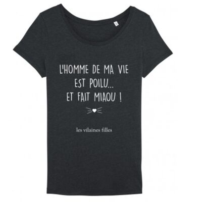 Tee-shirt col rond L'homme de ma vie bio-Noir