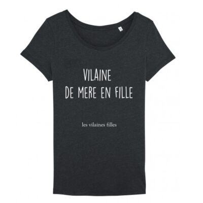 Camiseta cuello redondo Vilaine de madre a hija orgánico-Negro