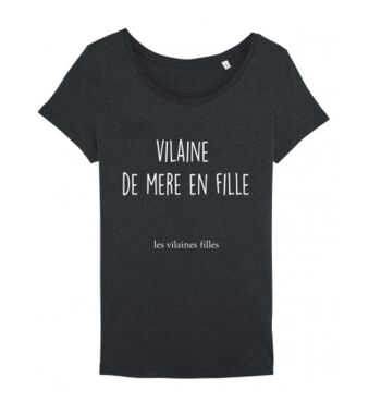 Tee-shirt col rond Vilaine de mère en fille bio-Noir