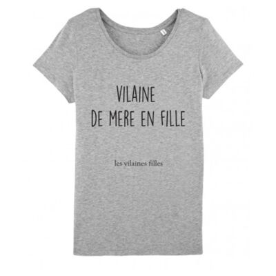 T-shirt round neck Vilaine from mother to daughter organic-Heather gray