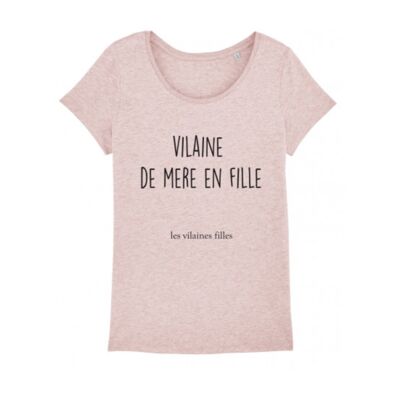 T-shirt round neck Vilaine from mother to daughter organic-Heather pink