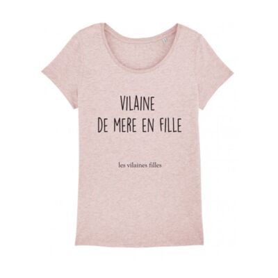 T-shirt round neck Vilaine from mother to daughter organic-Heather pink