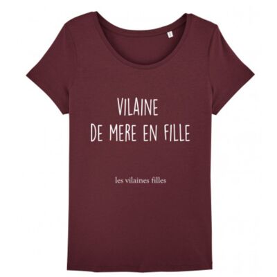 T-shirt round neck Vilaine from mother to daughter organic-Bordeaux