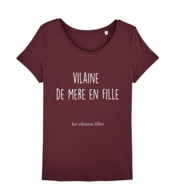 Tee-shirt col rond Vilaine de mère en fille bio-Bordeaux