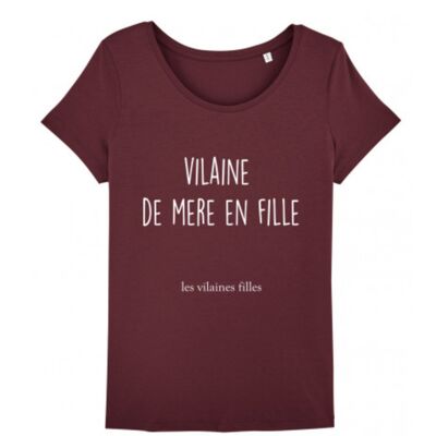 T-shirt round neck Vilaine from mother to daughter organic-Bordeaux