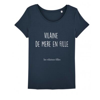 Tee-shirt col rond Vilaine de mère en fille bio-Bleu marine