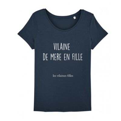 T-shirt round neck Vilaine from mother to daughter organic-Navy blue