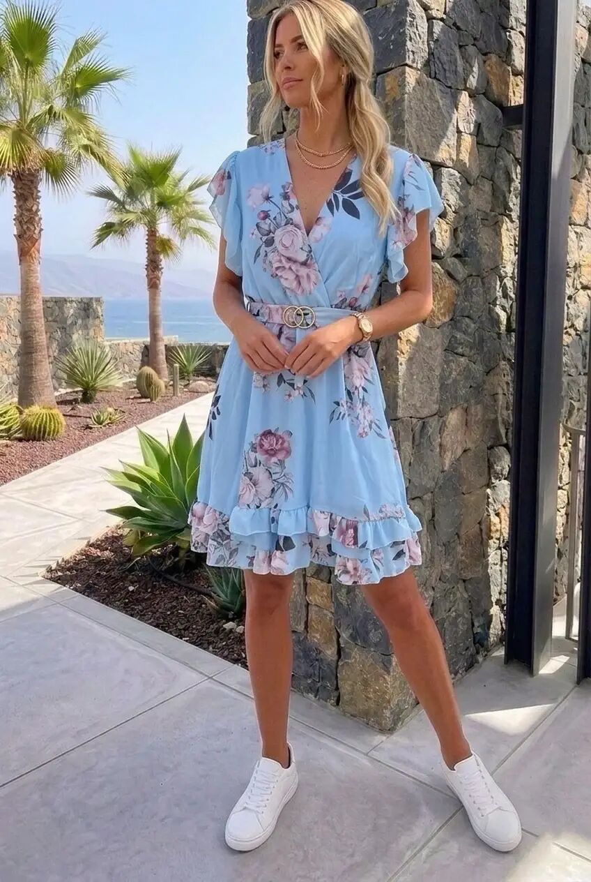 Printed short dress - 2473