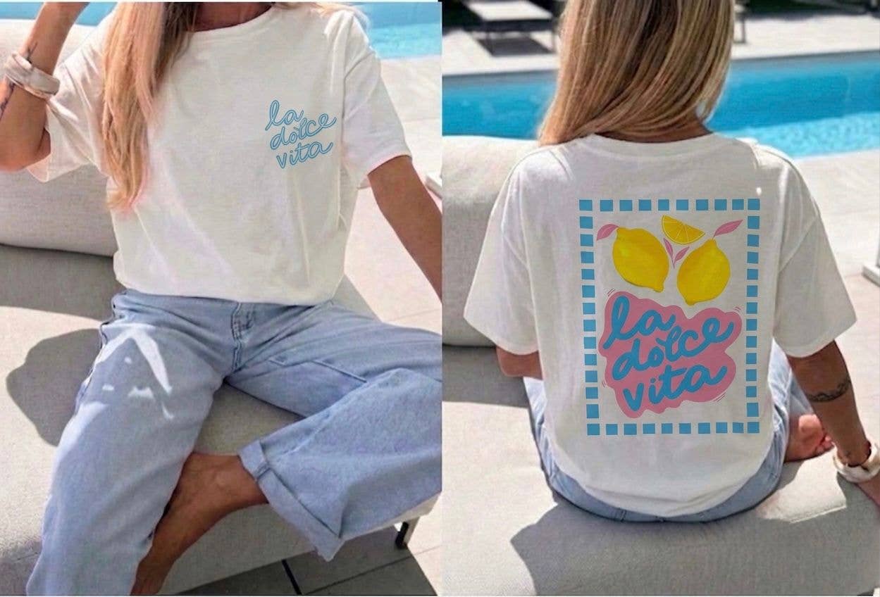 Printed oversized T-shirt, 100% Cotton - 2712-12