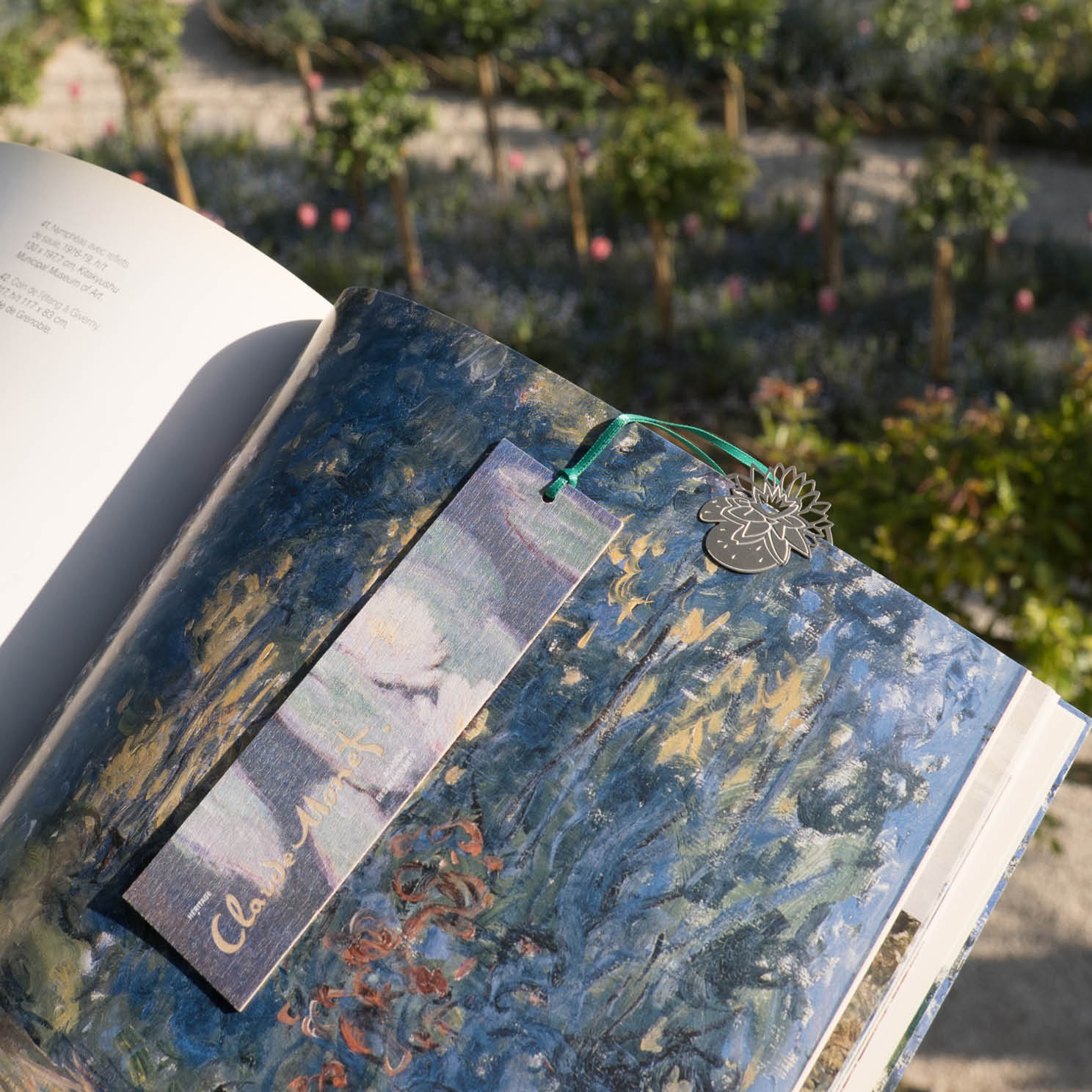 marque-page en bois Nymphéas, effet du soir - Claude Monet