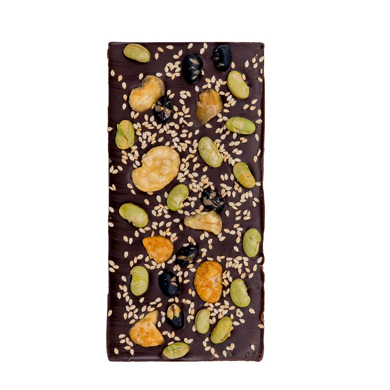 Chocolate Bar Roasted Asian Nuts & Sesame Dark - luxury handmade dark chocolate bar with roasted asion nuts and sesame