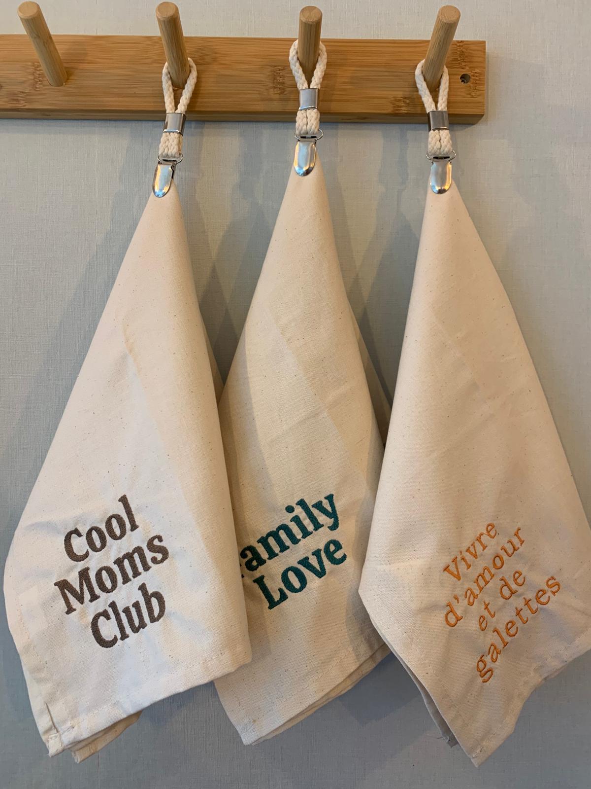 Embroidered tea towel