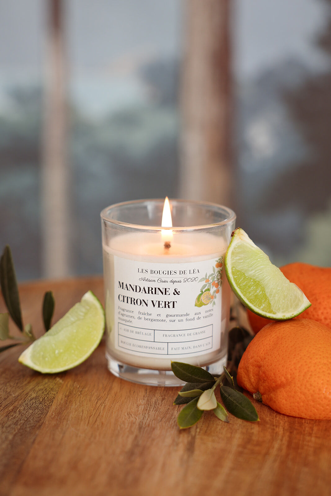 Large Mandarin & Lime Scented Candle - Set of 4
