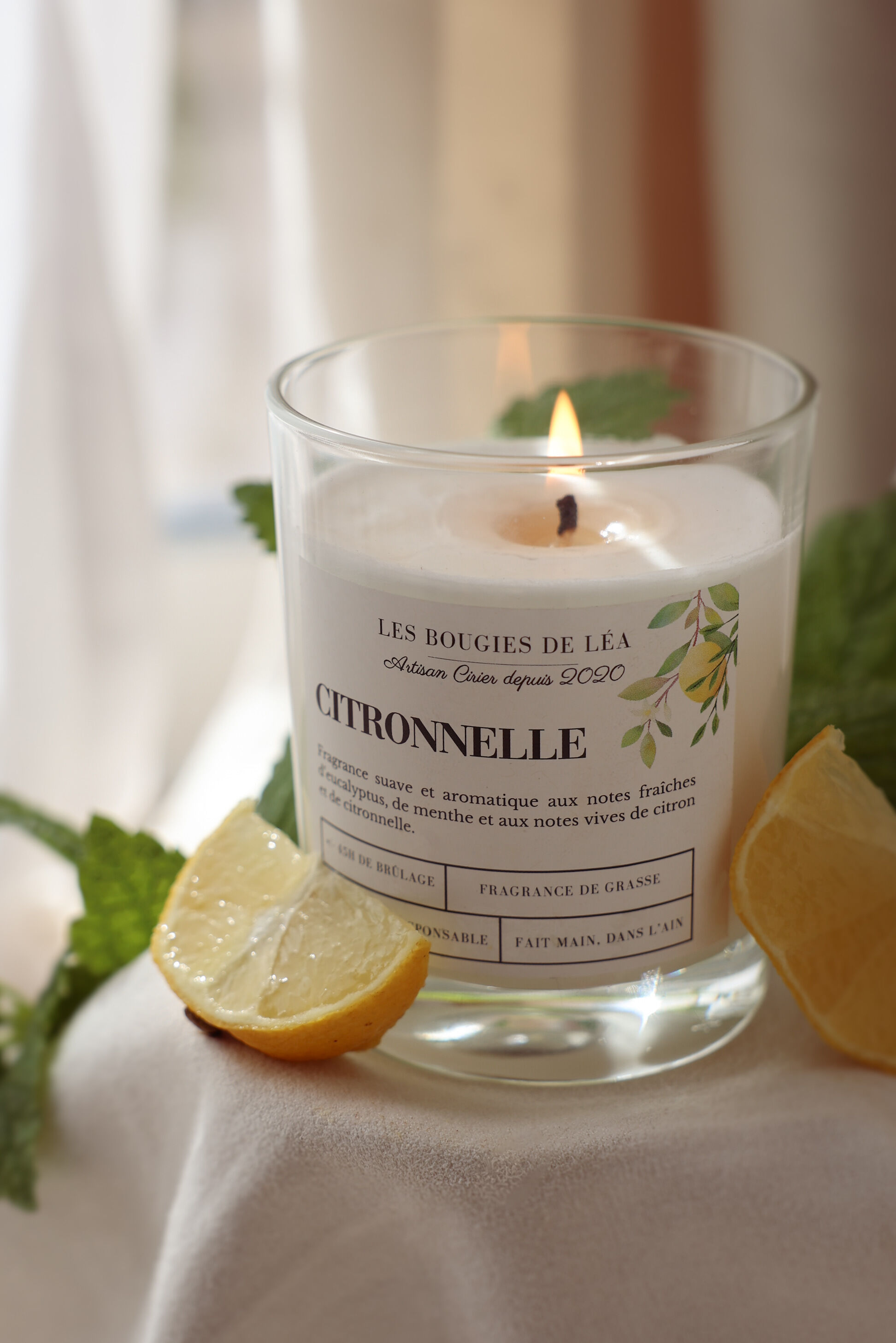Large Lemongrass Scented Candle - Set of 4