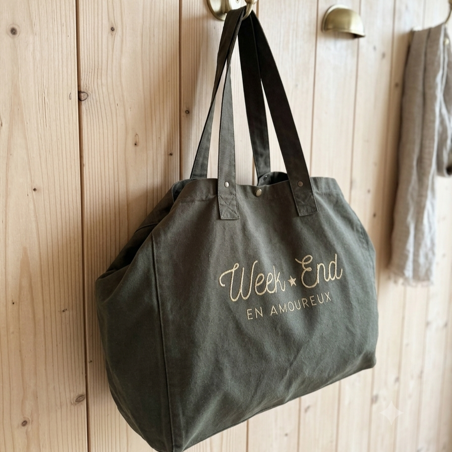 Large Tote Bag "Romantic Weekend" - 6 colors to choose from
