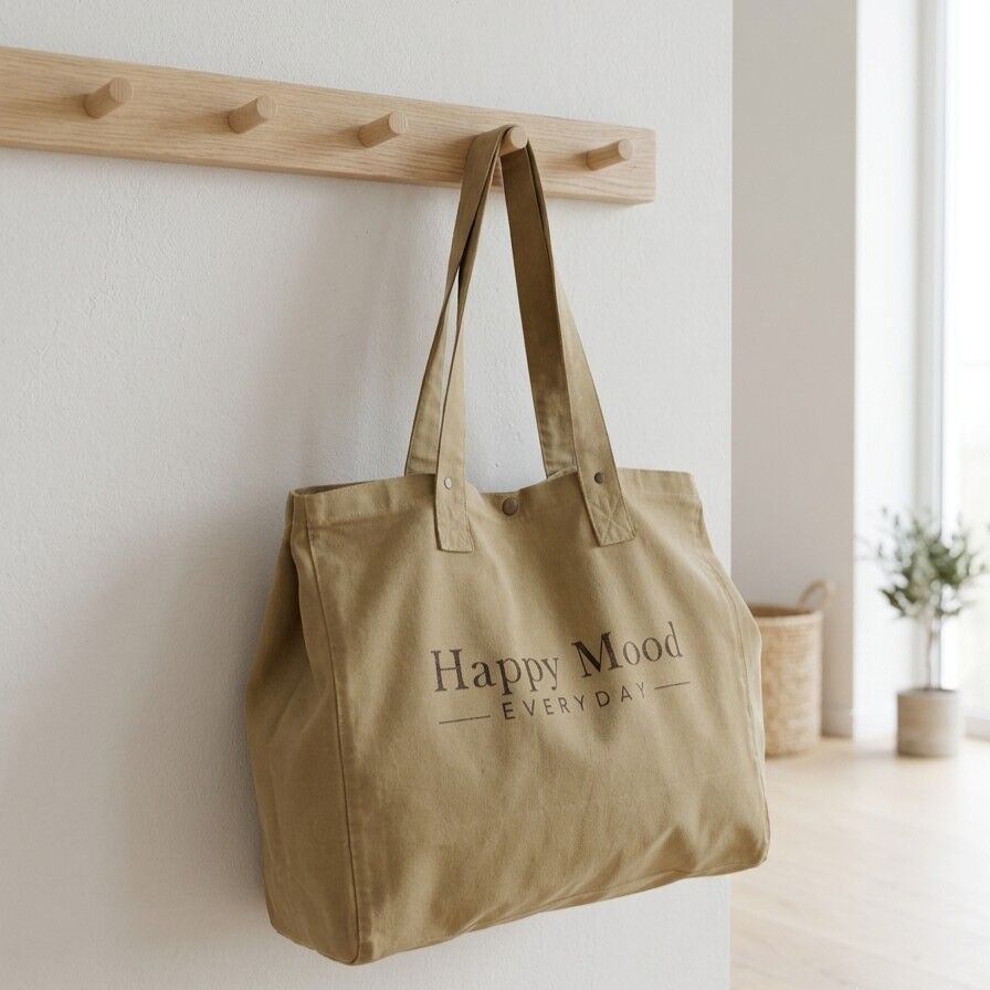 Large "Happy Mood" Tote Bag - 6 colors to choose from