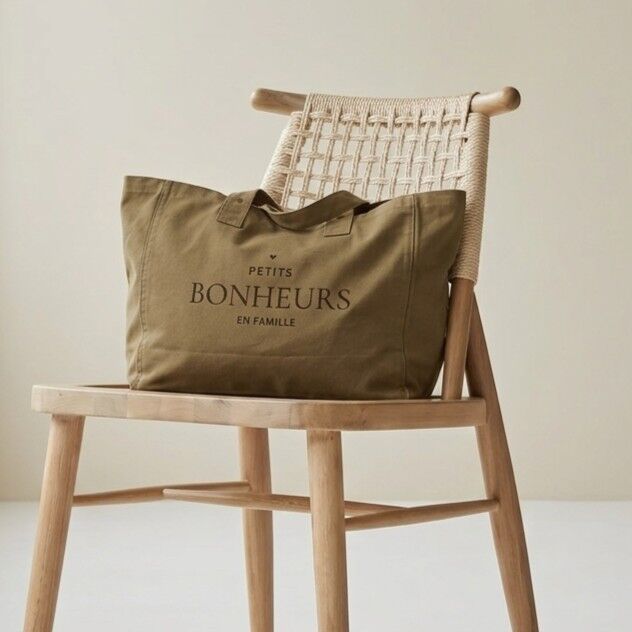 Large Tote Bag "Little Joys with Family" - 6 colors to choose from
