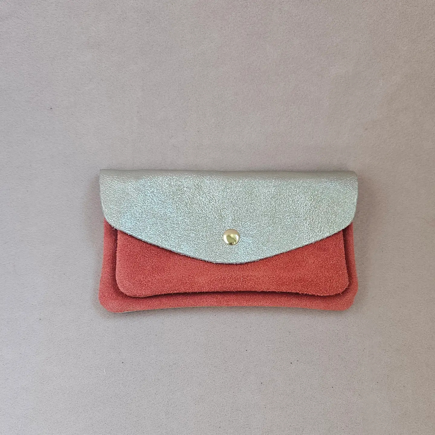 two-tone kangaroo leather pouch
