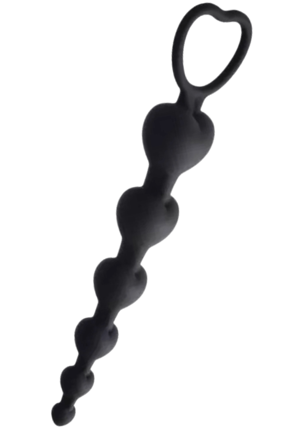 Black Silicone Heart-Shaped Anal Beads + 1 sachet of lubricant — Pocket Pleasure
