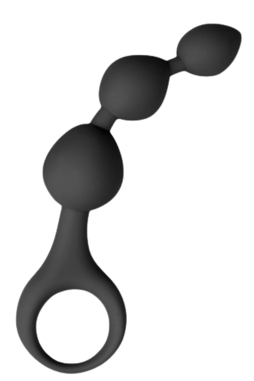 Anal beads with 3 black silicone balls, 15 cm, Pocket Pleasure + 1 sachet of lubricant