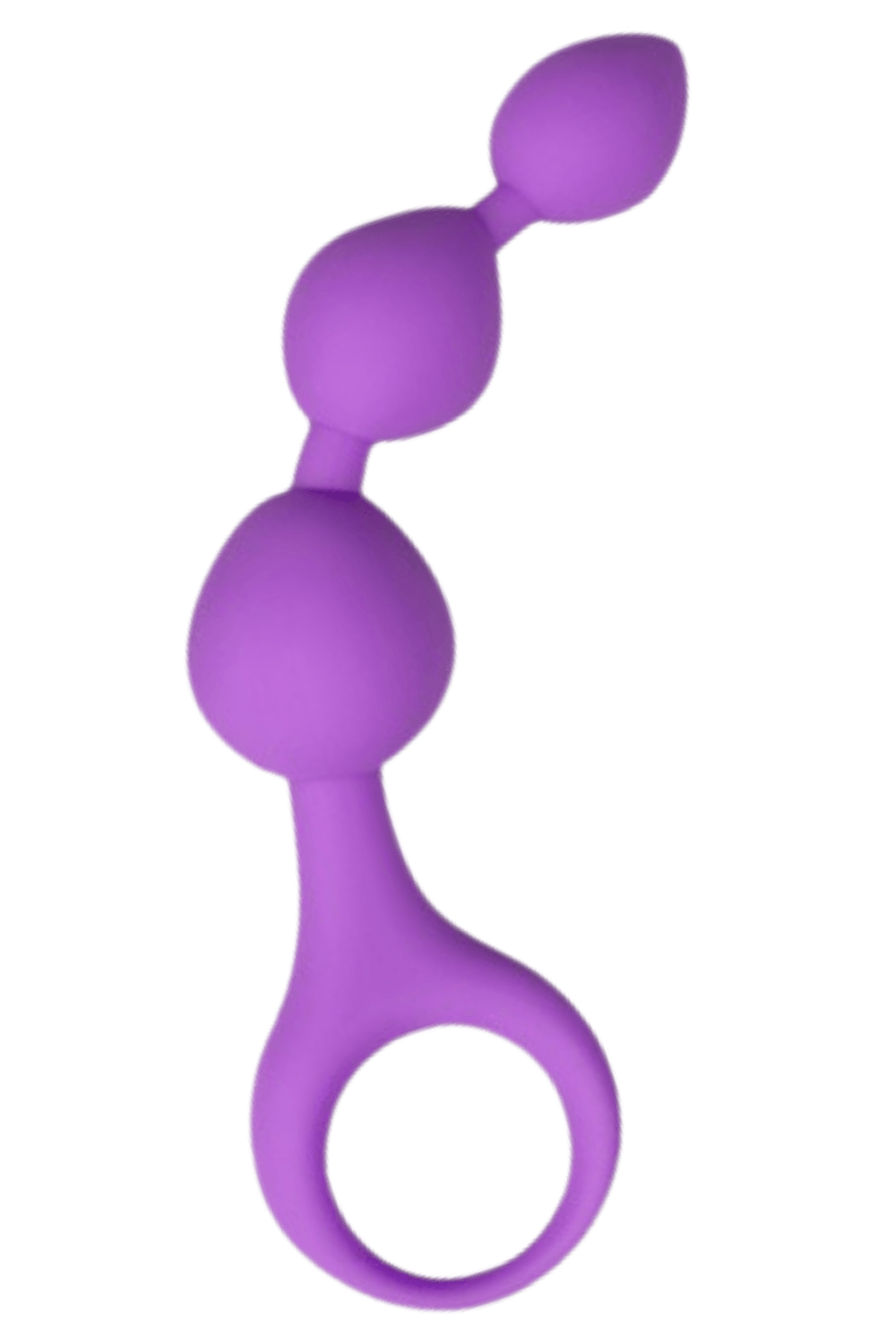 Anal beads, 3 purple silicone balls, 15 cm, Pocket Pleasure + 1 sachet of lubricant
