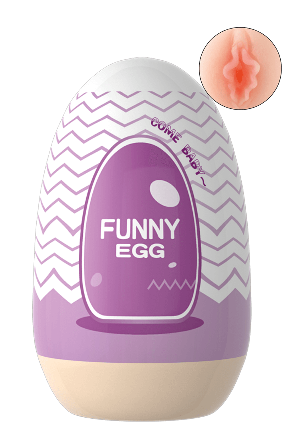 FUNNY EGG Reusable Masturbator Sleeve – Realistic Design with Vagina and Full Lips