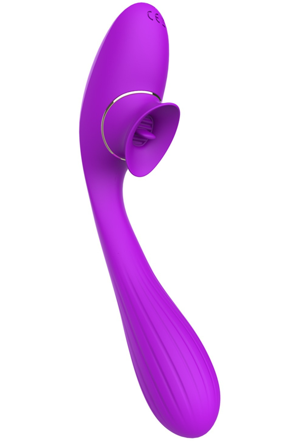 DISA 2-in-1 Clitoral Stimulator with Tongue & G-Spot Vibrator - Violet Heart of Fire