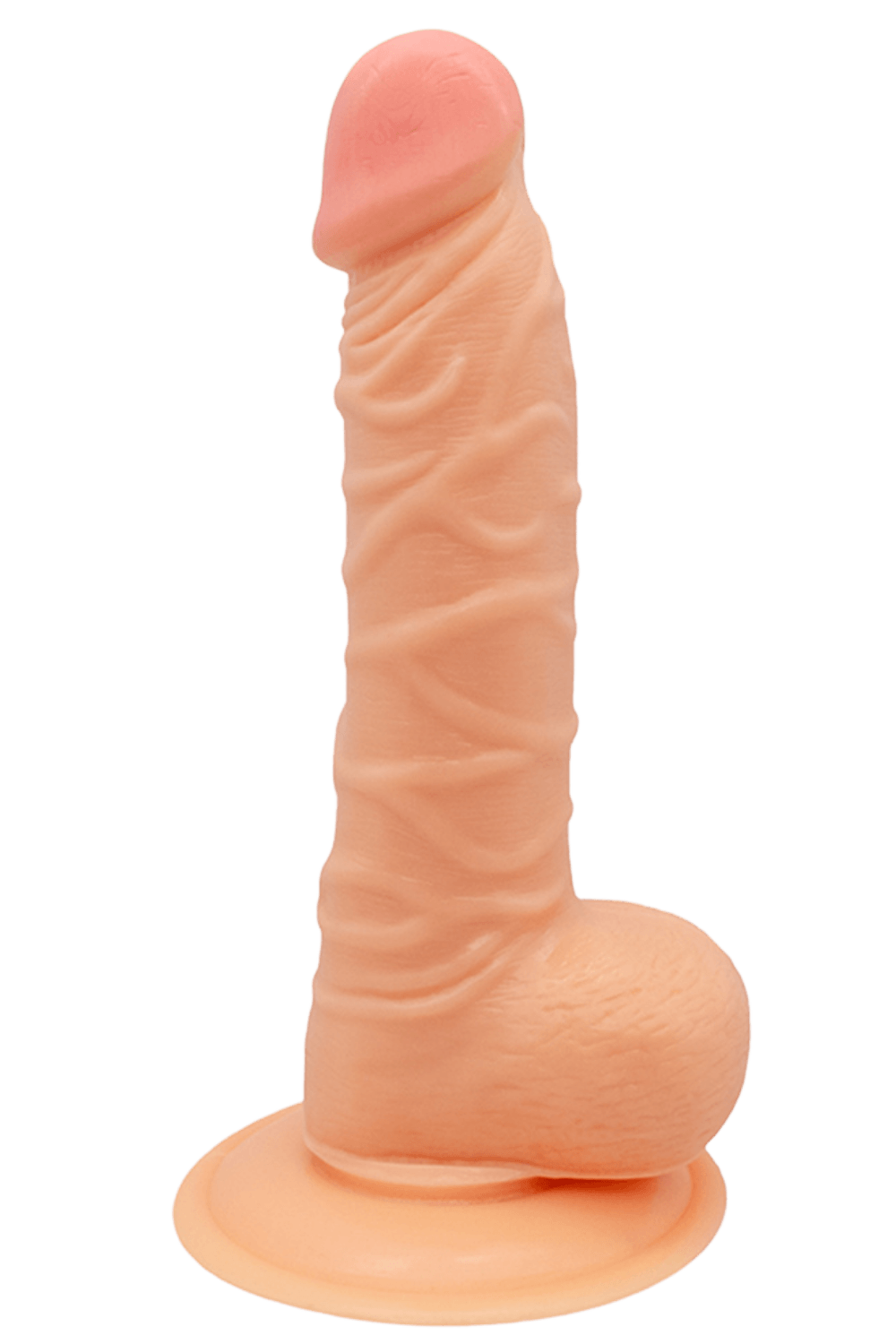 Realistic Suction Cup Dildo with Testicles + 1 Sachet of Lubricant — Pocket Pleasure