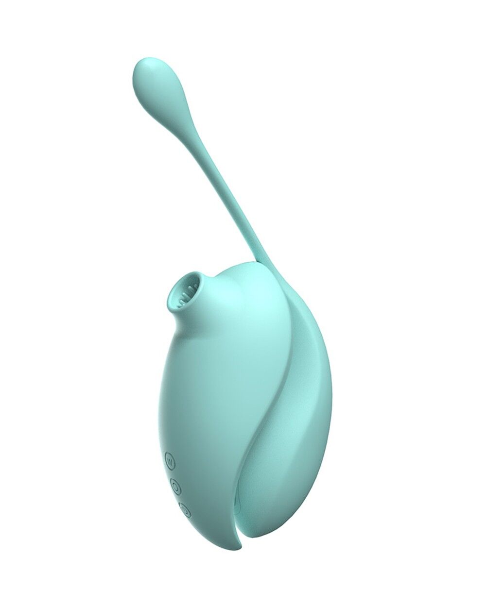 Stimolatore clitorideo 2in1 con ventose e con il suo ovulo vibrante remoto turchese