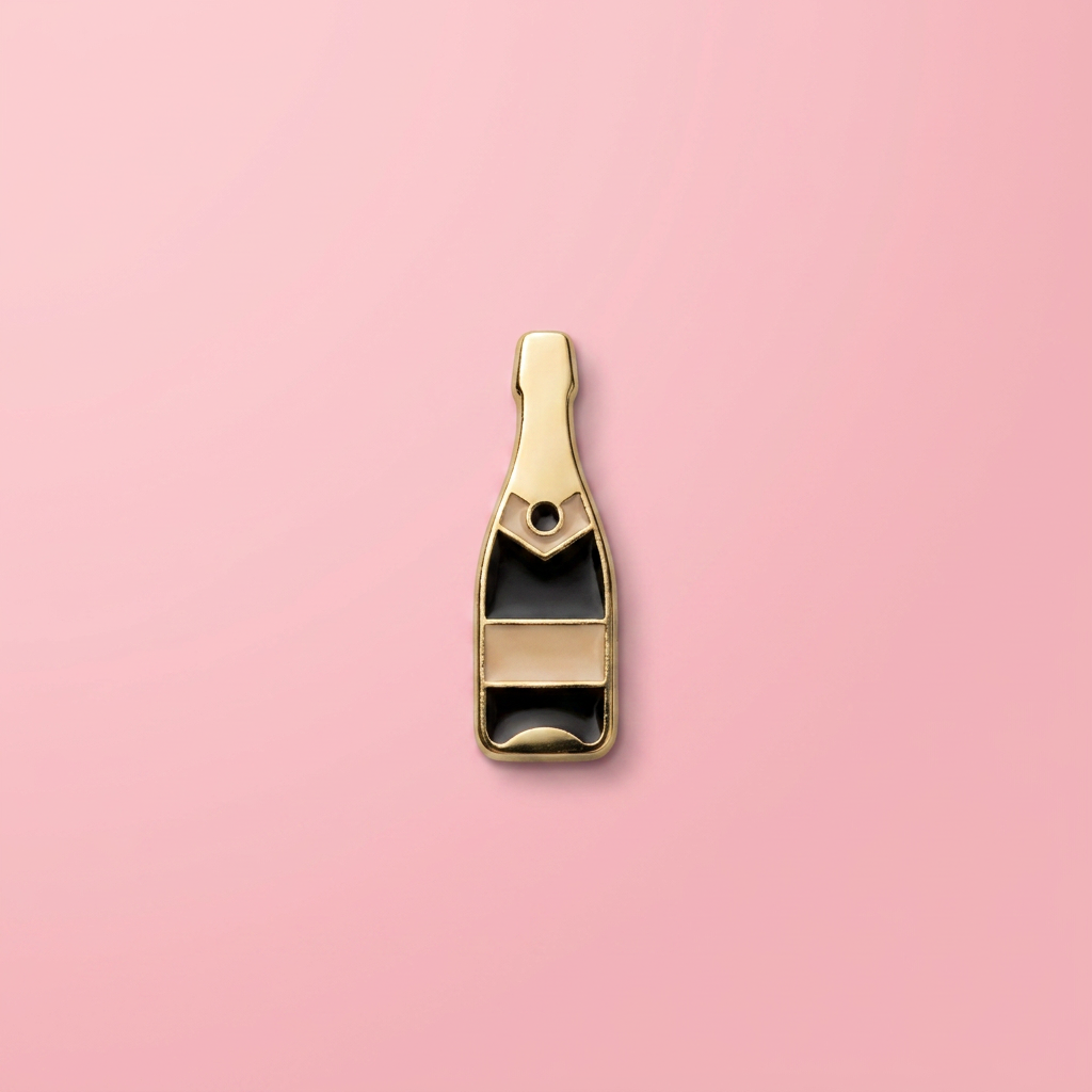 Champagne bottle pin - gift - humor - fashion - aperitif