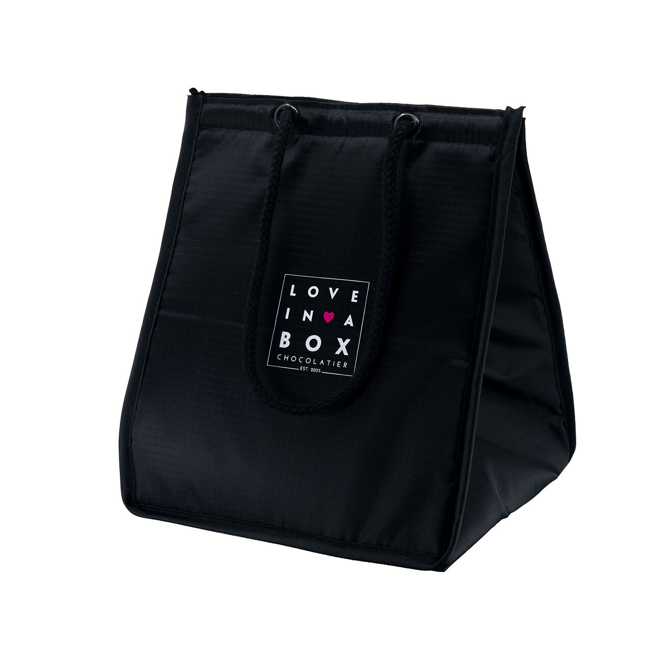 Love in a Box Cool Bag Black with Logo - 20x18x20cm