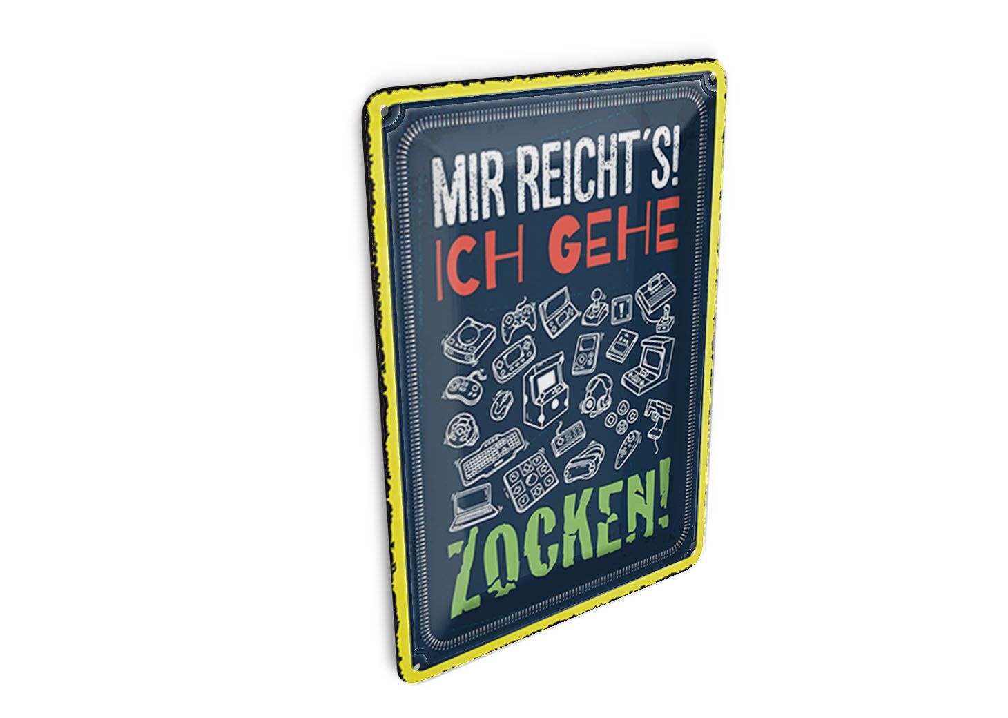 Tin postcard with saying 10x14 cm "I've had enough, I'm going gambling" decorative sign