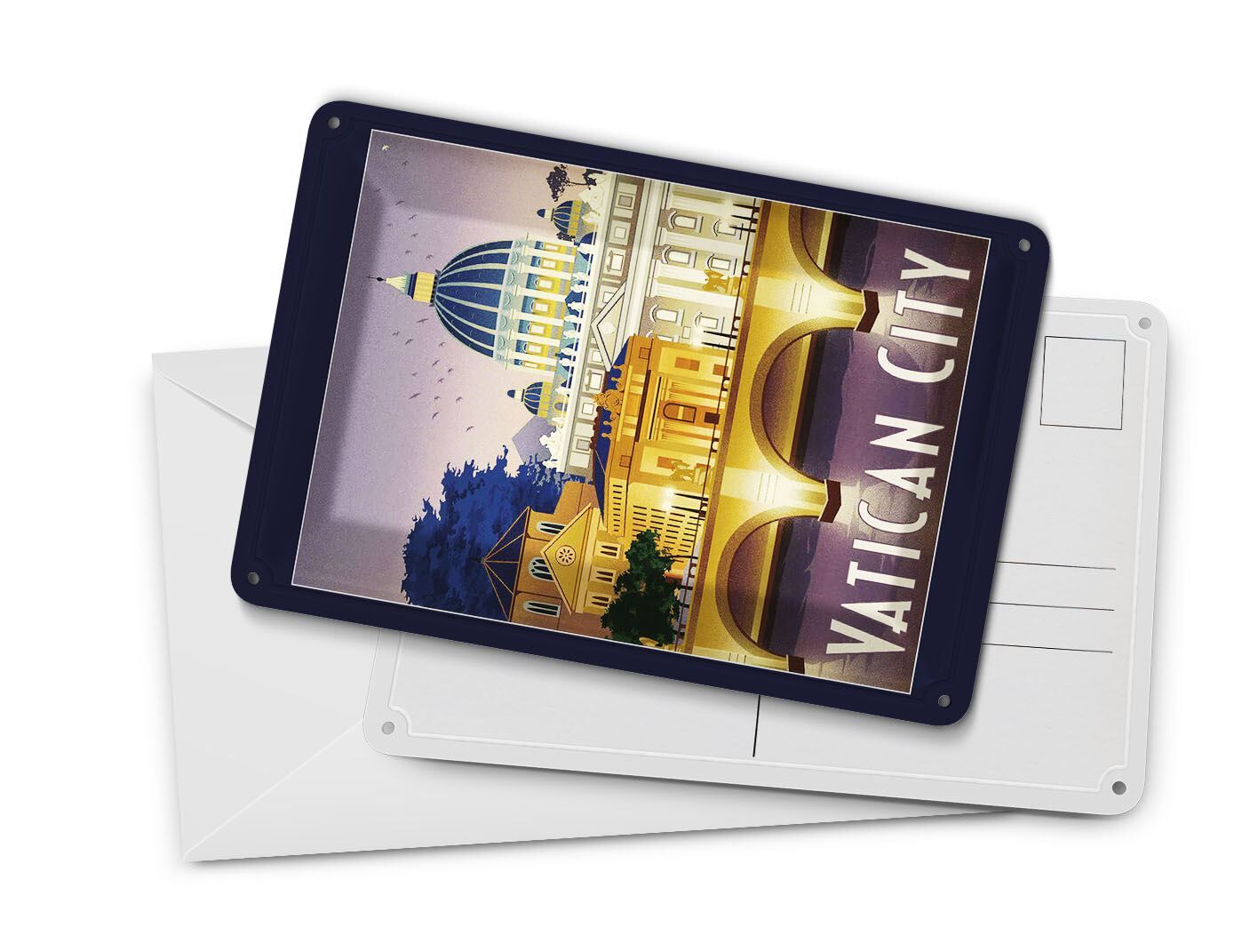 Buy wholesale Tin postcard travel 10x14 cm Vatican City Bridge