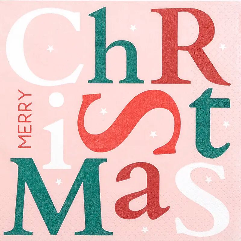 Pink Christmas Letters napkins