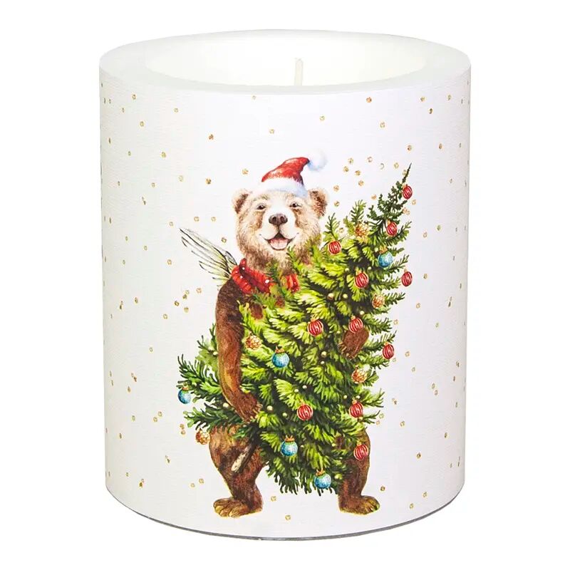 Decorative candle "Beary Christmas" Ø 99 mm
