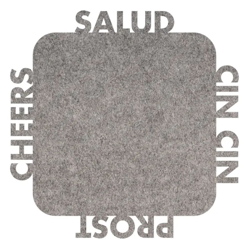 Felt coaster "Salud grey"