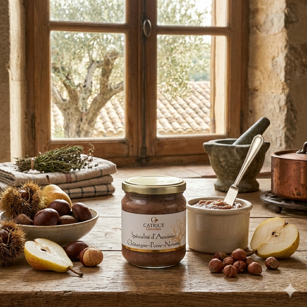 Spécialité gourmande d' Automne - châtaigne, poire & noisette 250g