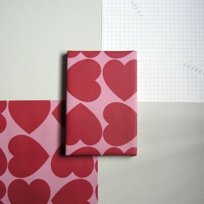 Papier d'emballage recyclable Love Heart