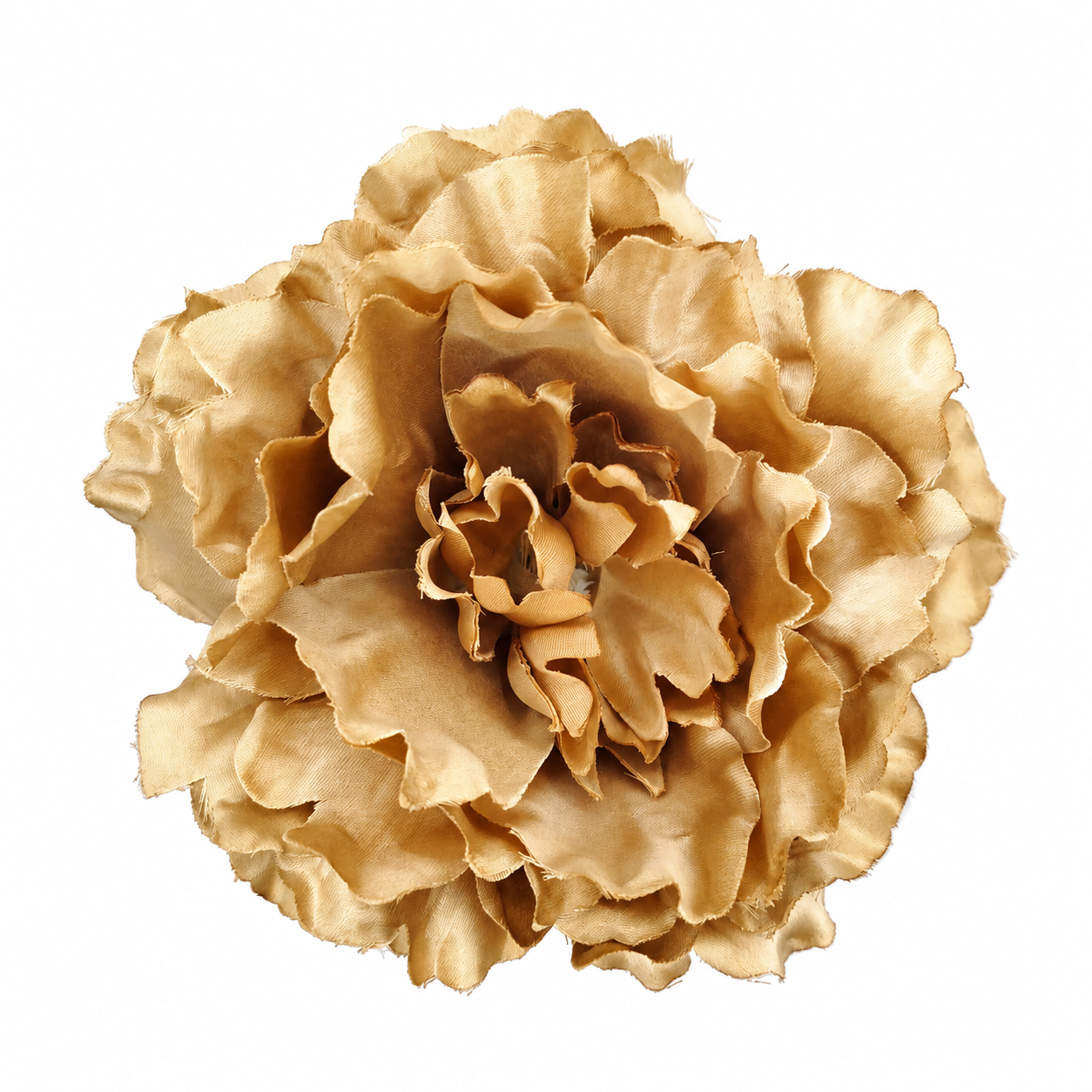 Flor Flamenca Peonía Grande para Pelo · Beige Ø17 cm