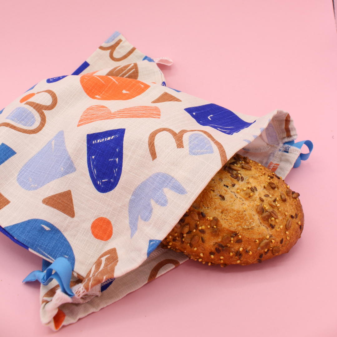 Nouveau patron - Sac à pain coton épais -bleu