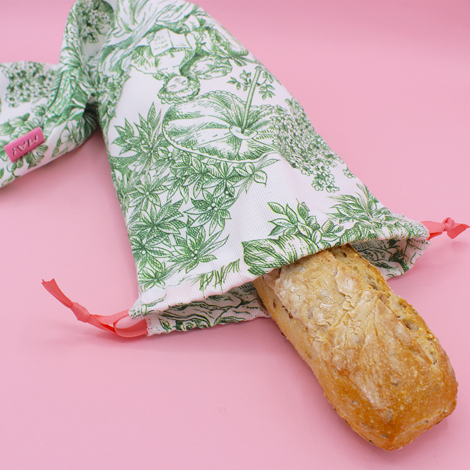 Nouveau patron - Sac à baguette en coton épais - toile de Jouy