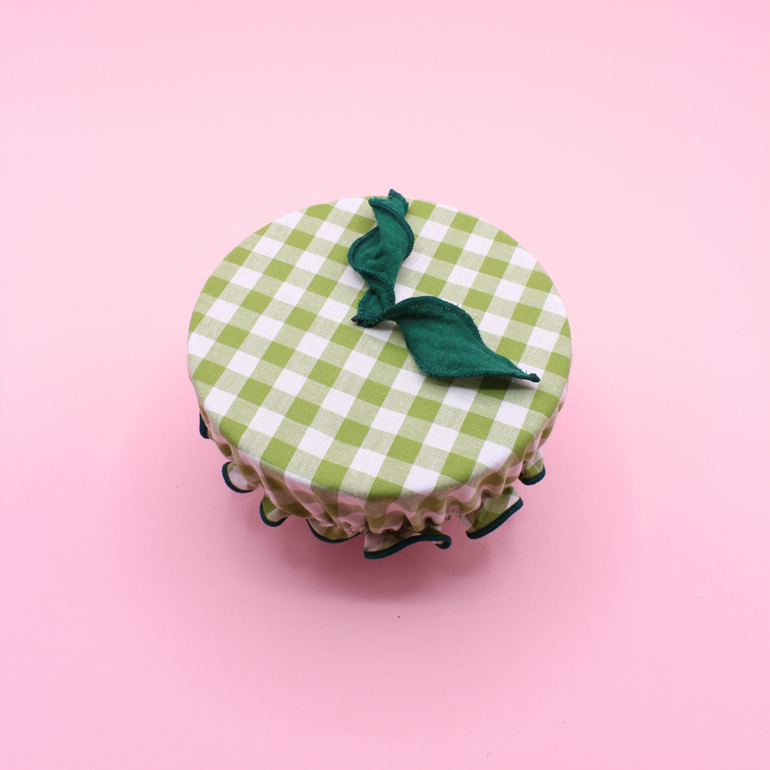 Charlotte couvre plat pour bol ou petit saladier  - vichy vert